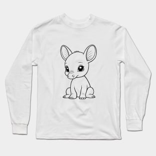 Cute Baby Aardvark Animal Outline Long Sleeve T-Shirt